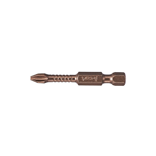 Power Phillips Driver Bit - #1 Tip - 1/4 in-Hex Shank - 6" Length - S2 Modified Steel