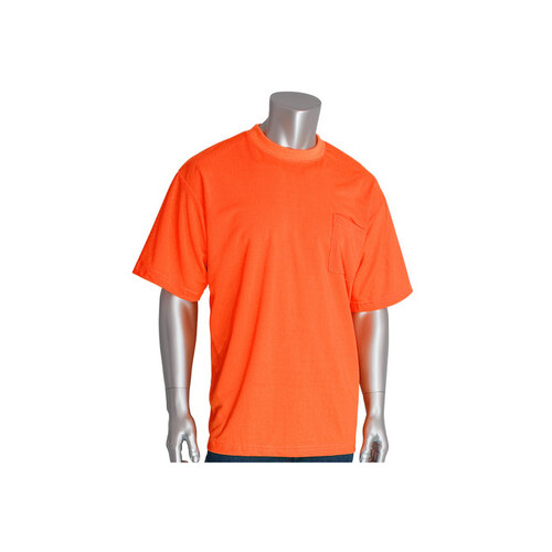 310-CNTSNOR Orange Polyester High Visibility Shirt - T-Shirt - Fits 49.2" Chest - 30.3" Length