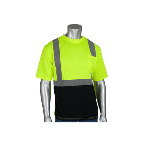 Type R Lime Yellow/Black Birdseye Mesh High-Visibility Shirt - T-Shirt - ANSI Class 2 Rating