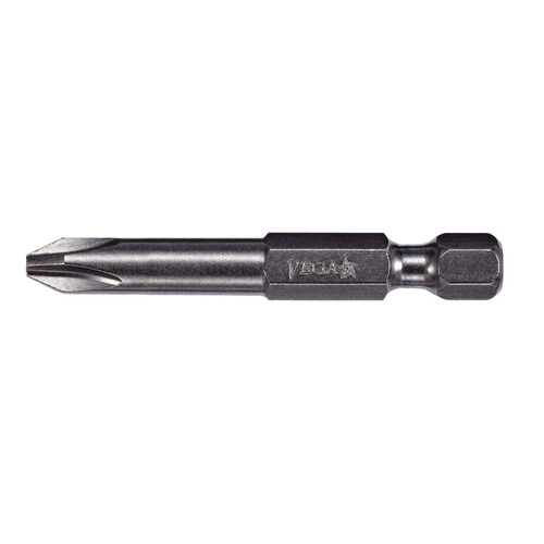 Power Phillips Driver Bit - #1 Tip - 1/4 in-Hex Shank - 2" Length - S2 Modified Steel