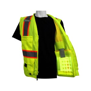 Global Glove GLO-079/XL Bal ve -079 Lime XL Mesh High-Visibility Vest - 4  Pockets