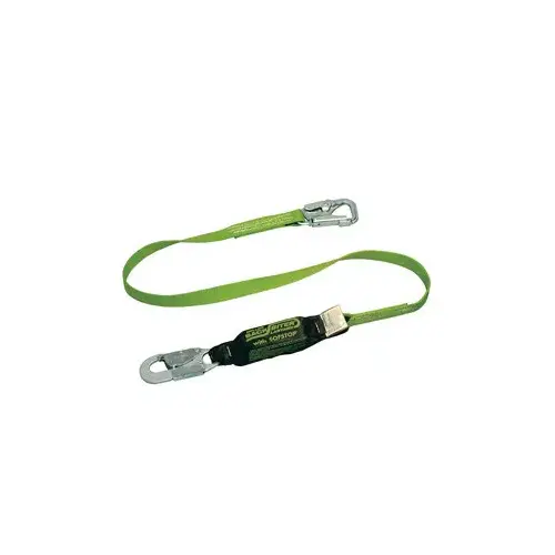 Miller 913B/6FTGN 913B Green Polyester Webbing Shock-Absorbing Lanyard - 6 ft Length