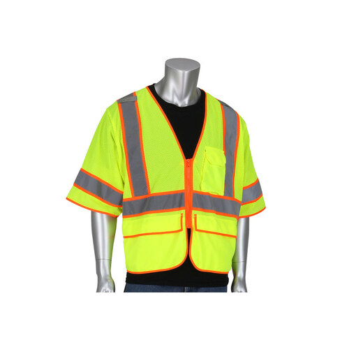 305-SVZSE Yellow 5XL Polyester Mesh High-Visibility Vest - 5 Pockets
