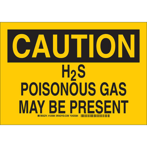 B-555 Aluminum Rectangle Yellow Chemical Warning Sign - 10" Width x 7" Height