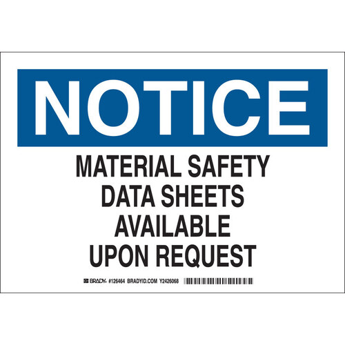 B-302 Polyester Rectangle White MSDS Sign - 14" Width x 10" Height - Laminated