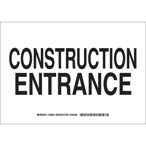 B-401 Polystyrene Rectangle White Construction Site Sign - 10" Width x 7" Height