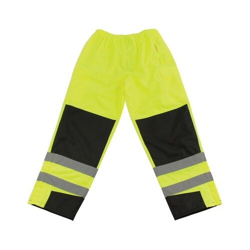 318 Black/High-Visibility Lime 5XL Polyurethane on Polyester High-Visibility Pants - 5 Pockets - 46.5" Outseam Length