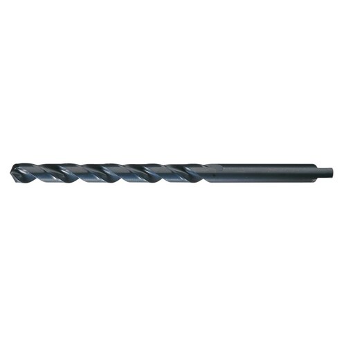 255AN 21/32" Taper Length Drill - Radial 118 Point - 5.125" Spiral Flute - Right Hand Cut - 9" Overall Length - High-Speed Steel - 0.6562" Shank