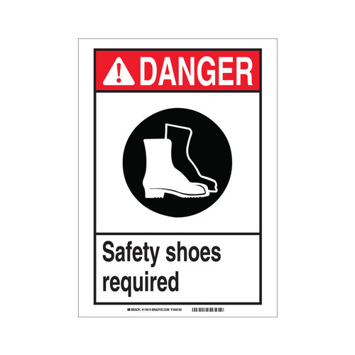 B-946 Vinyl Rectangle PPE Sign - 10" Width x 7" Height - Pressure Sensitive Adhesive