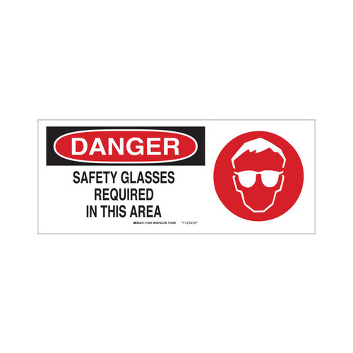 B-120 Fiberglass Reinforced Polyester Rectangle White PPE Sign - 17" Width x 7" Height