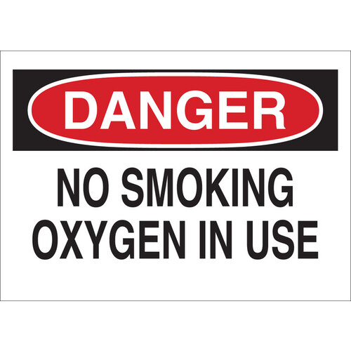 B-120 Fiberglass Reinforced Polyester Rectangle White No Smoking Sign - 14" Width x 10" Height