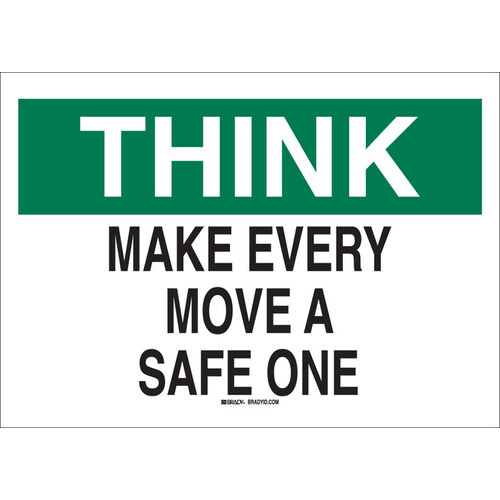 B-555 Aluminum Rectangle White Safety Awareness Sign - 14" Width x 10" Height
