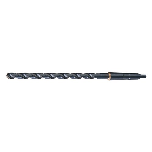 110X 23/32" Heavy-Duty Taper Shank Drill - Notched 118 Point - 8" Spiral Flute - Right Hand Cut - 12" Overall Length - High-Speed Steel