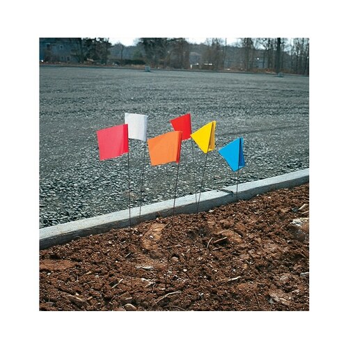Steel / Plastic Rectangle Green Underground Hazard Marking Flags Sign - 5" Width x 4" Height