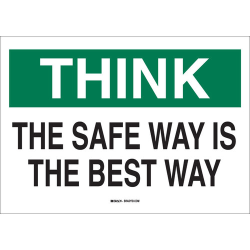 B-555 Aluminum Rectangle White Safety Awareness Sign - 14" Width x 10" Height