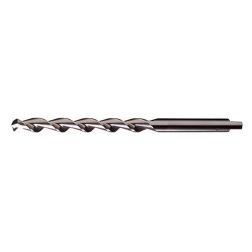2565 21/64" Parabolic Taper Length Drill - Notched 118 Point - 4.125" Spiral Flute - Right Hand Cut - 6.5" Overall Length - High-Speed Steel - 0.3281" Shank - C