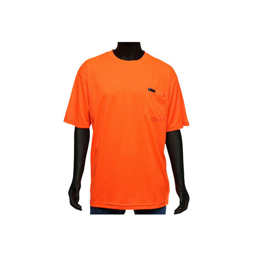 47401 Orange Polyester Birdseye Mesh High Visibility Shirt - T-Shirt