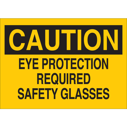 B-302 Polyester Rectangle Yellow PPE Sign - 10" Width x 7" Height - Laminated