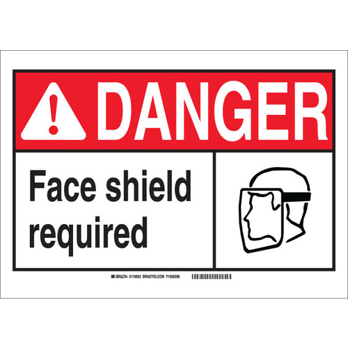 B-302 Polyester Rectangle PPE Sign - 10" Width x 7" Height - Laminated