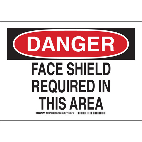 B-555 Aluminum Rectangle White PPE Sign - 10" Width x 7" Height