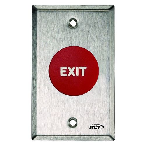 Time Delay Mushroom Exit Push Button, Satin Stainless Steel Finish