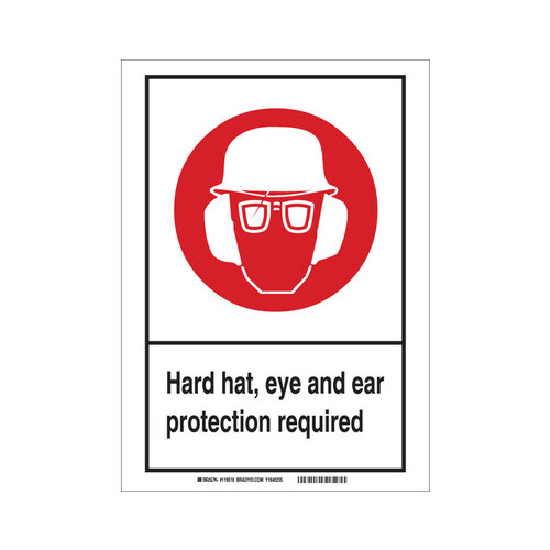 B-302 Polyester Rectangle PPE Sign - 5" Width x 7" Height - Laminated