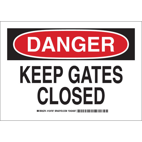 B-555 Aluminum Rectangle White Gate Sign - 10" Width x 7" Height