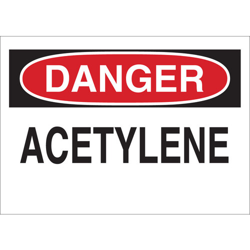B-302 Polyester Rectangle White Chemical Warning Sign - 10" Width x 7" Height - Laminated