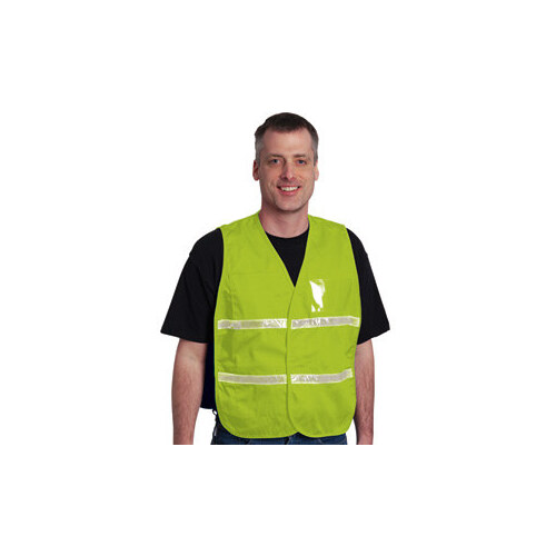 300-2513 Yellow Medium to XL Cotton/Polyester Solid High-Visibility Vest - 4 Pockets - Fits 39.8" Chest - 24" Length