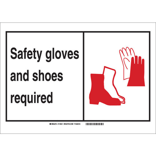 B-555 Aluminum Rectangle PPE Sign - 14" Width x 10" Height