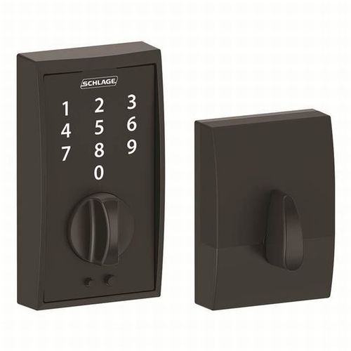 Century Keyless Touch Deadbolt with 12287 Latch and 10116 Strike Matte Black Finish