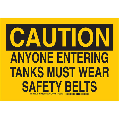 B-555 Aluminum Rectangle Confined Space Sign - 14" Width x 10" Height
