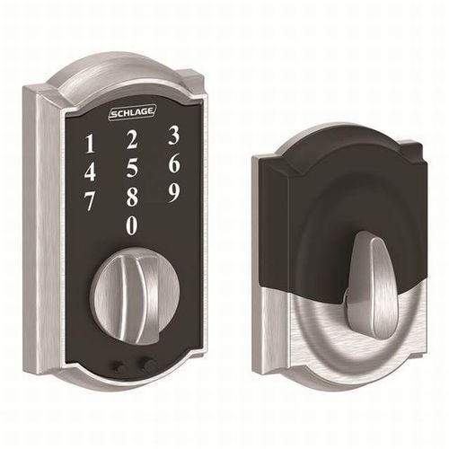 Camelot Keyless Touch Deadbolt with 12287 Latch and 10116 Strike Bright Chrome Finish