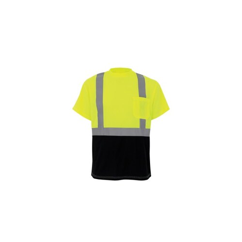 Bal ve -007B Yellow/Black Birdseye Mesh Polyester High Visibility Shirt - T-Shirt - ANSI Class 2 Rating