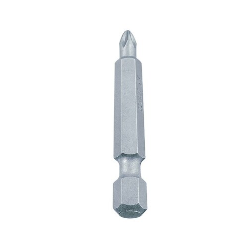 Power Bit, #1 Drive, Phillips Drive, 1/4 in Shank, Hex Shank, 2 in L, Tool Steel Zinc Phosphate