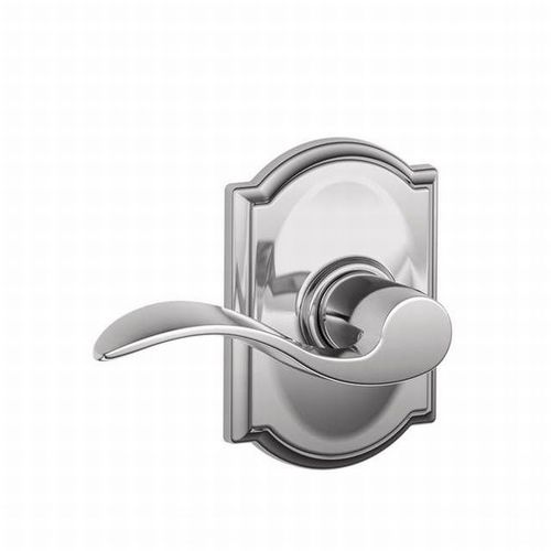 F10 Accent Passage Lever Lock With Camelot Trim, Bright Polished Chrome