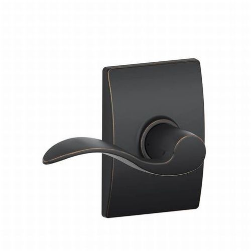 F10 Accent Passage Lever Lock With Century Trim, Aged Bronze