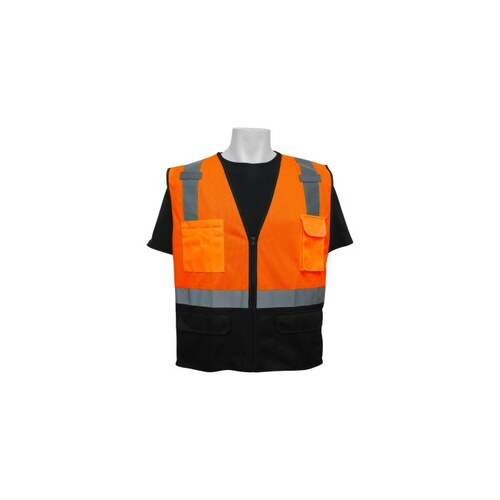 Global Glove GLO-049/2XL Bal ve -049 Orange 2XL Polyester Mesh  High-Visibility Vest - 6 Pockets - 1 per polybag, 50 per case