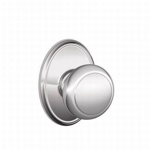 Andover Knob with Wakefield Rose Passage Lock with 16080 Latch and 10027 Strike Bright Chrome Finish