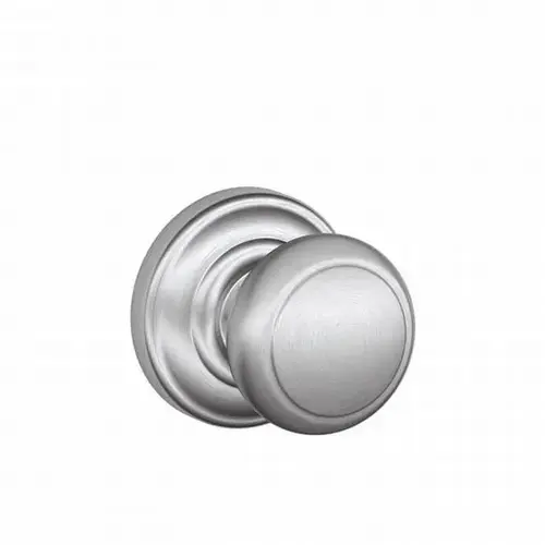 Schlage Residential F10AND626Andover Knob with Andover Knob with Rose Passage Lock with 16080 Latch and 10027 Strike Satin Chrome Finish