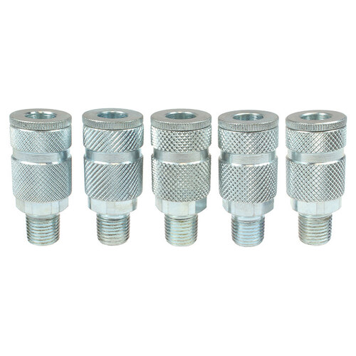 Coupler - 1/4" MPT Thread - Plated Steel