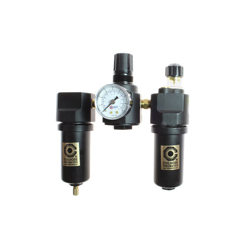 26 Series 3/8" Filter/Regulator/Lubricator - Metal - 40 - Manual Drain
