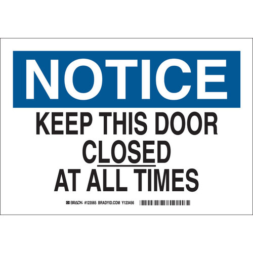 B-401 Polystyrene Rectangle White Door Sign - 14" Width x 10" Height