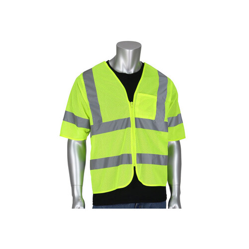 Hi-Vis Yellow 4XL/5XL Polyester Mesh High-Visibility Vest - 1 Pockets