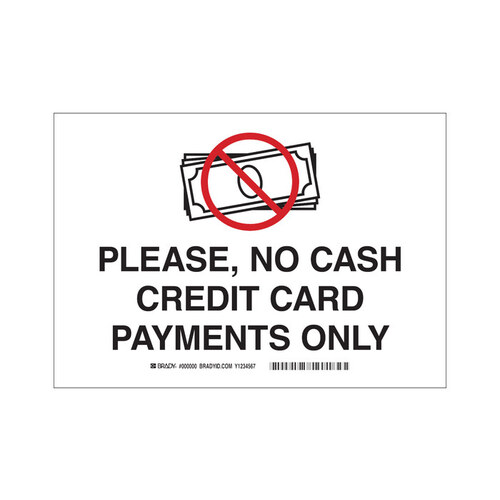 B-555 Polyester Rectangle White PPE Sign - 14" Width x 10" Height