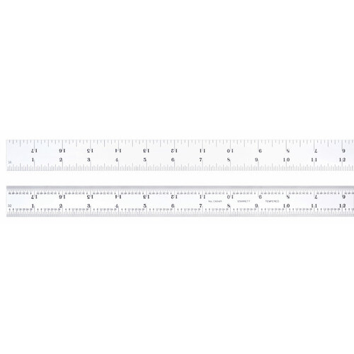 Spring-Tempered Steel Rule - 18" Length - 1-1/8" Wide - 3/64" Thick
