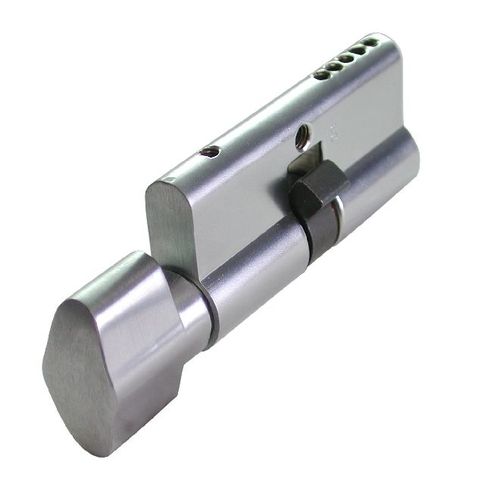 GMS PR12SC26DKD Keyed Different 5 Pin Euro Profile Single Cylinder with T Turn and Schlage C Keyway Satin Chrome Finish