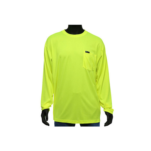 47406 Yellow Polyester Mesh High Visibility Shirt - Long-Sleeve Shirt
