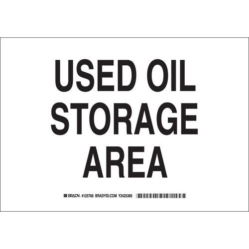 B-302 Polyester Rectangle White Chemical Storage Sign - 10" Width x 7" Height - Laminated