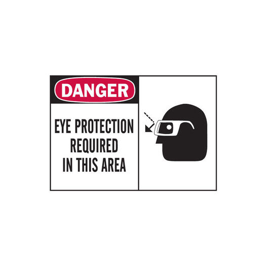 B-120 Fiberglass Reinforced Polyester Rectangle White PPE Sign - 14" Width x 10" Height